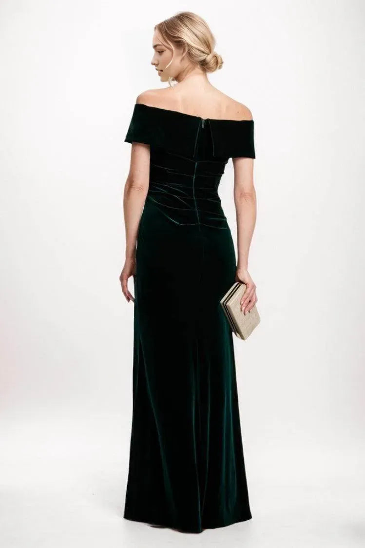 Column Maxi Velvet Mother Of The Bride Dress