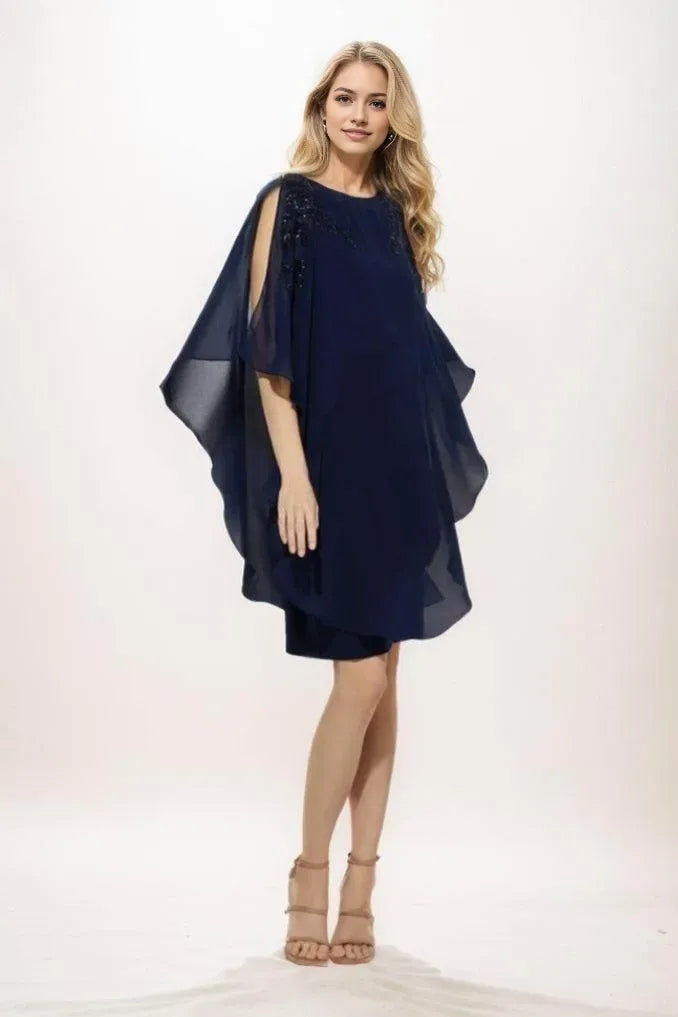 Column Mini Chiffon Mother Of The Bride Dress