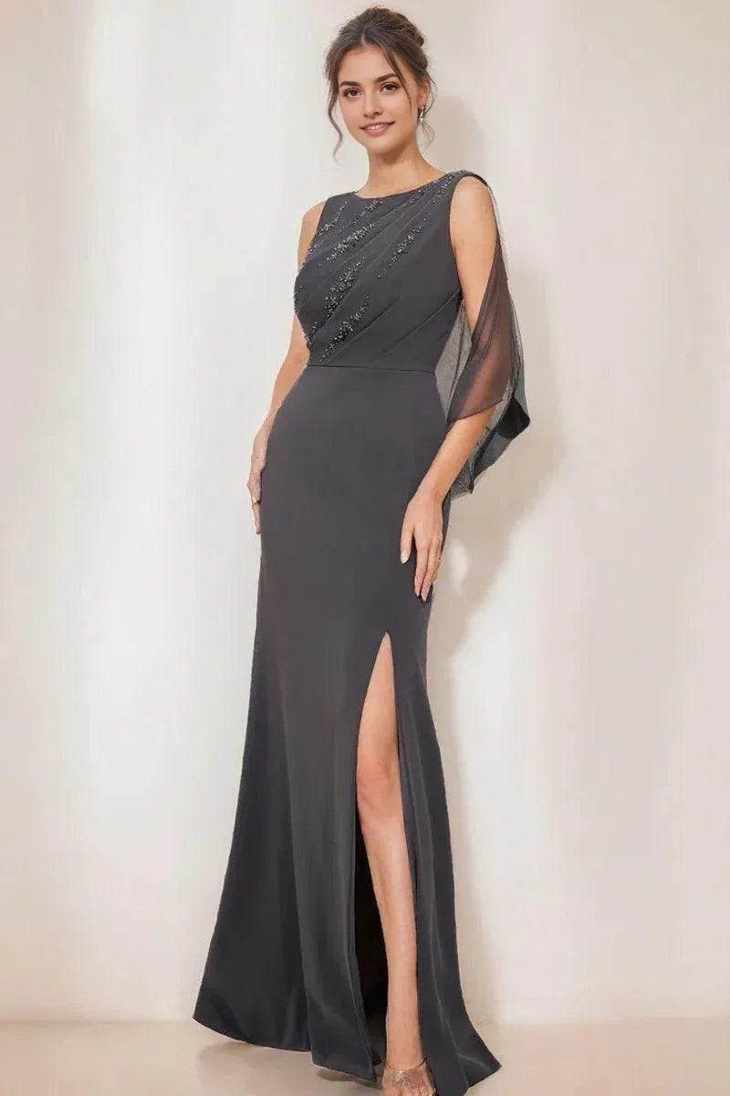 Column Scoop Neck Mother Of The Bride Dresses