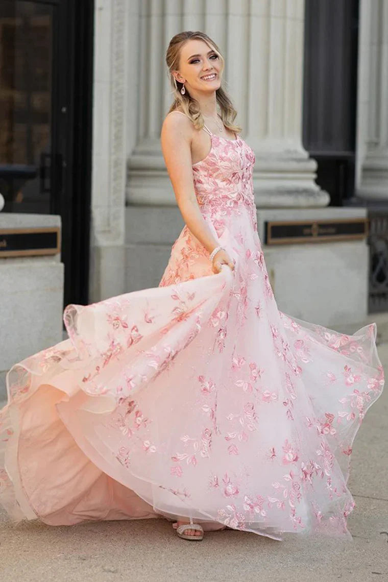 DingJiDress Cute Tulle Lace Round Neck Princess Dress Prom Dress For Graduation