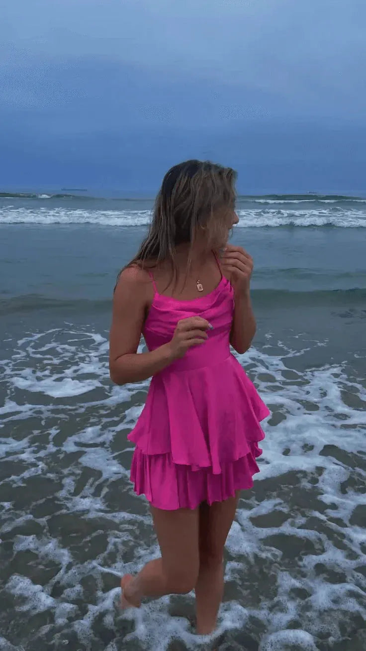 Cute  A-Line Satin Short Cocktail Dresses Simple Homecoming Dress Hot Sale