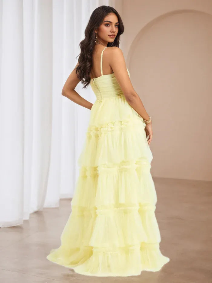 Daffodil Sweetheart A-Line Long Prom Dresses