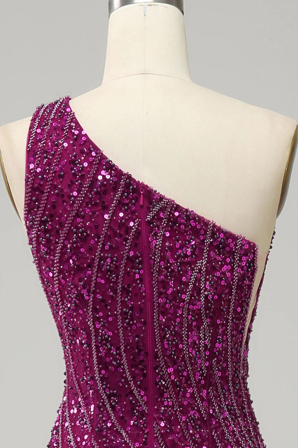 DingJiDress One Shoulder Sequin Prom Dress with Slit