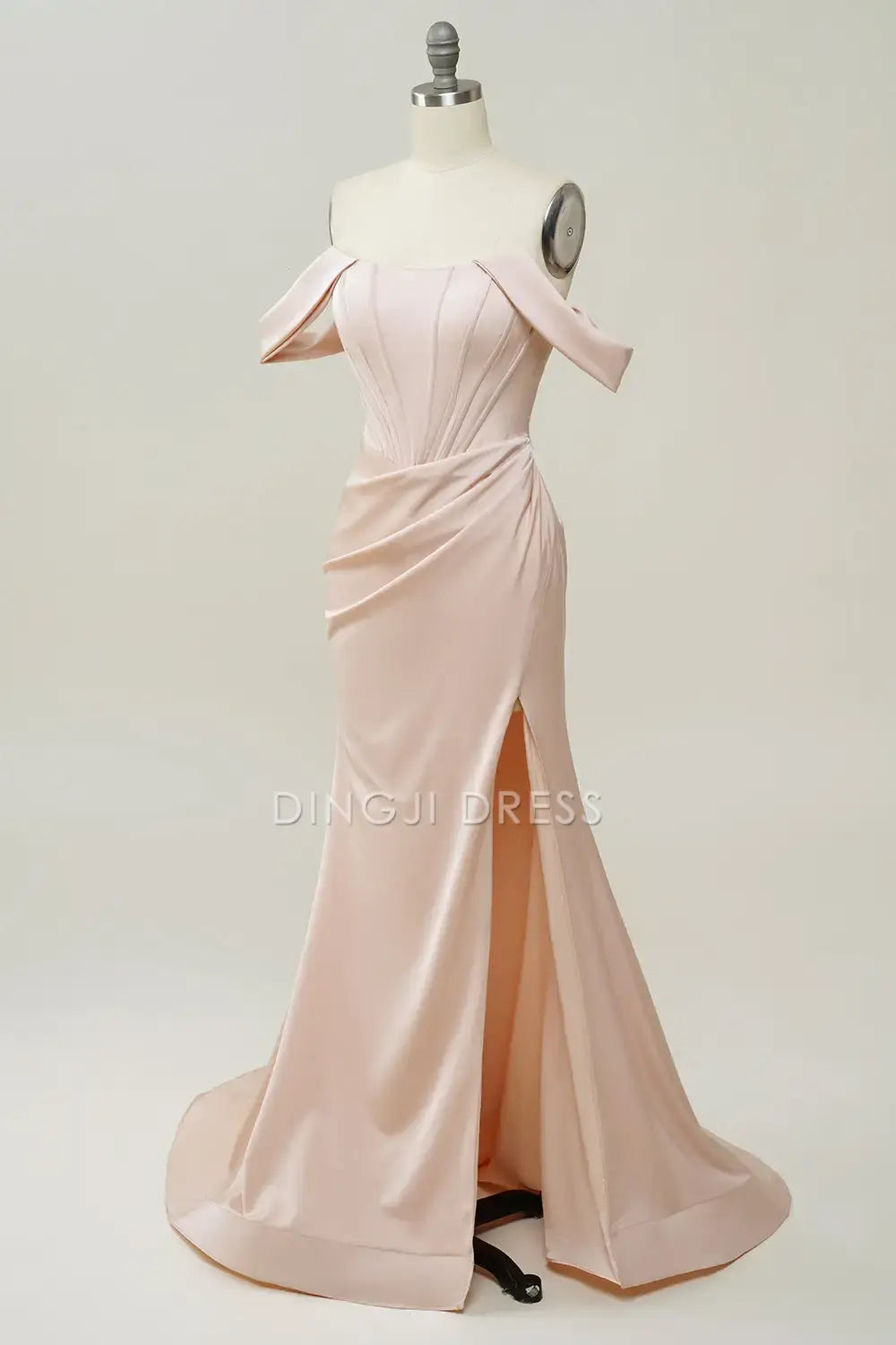 DingJiDress Hot Sale Prom Dress Mermaid Off-The-Shoulder Pleated Side Fork Elegant Long Formal Dresses