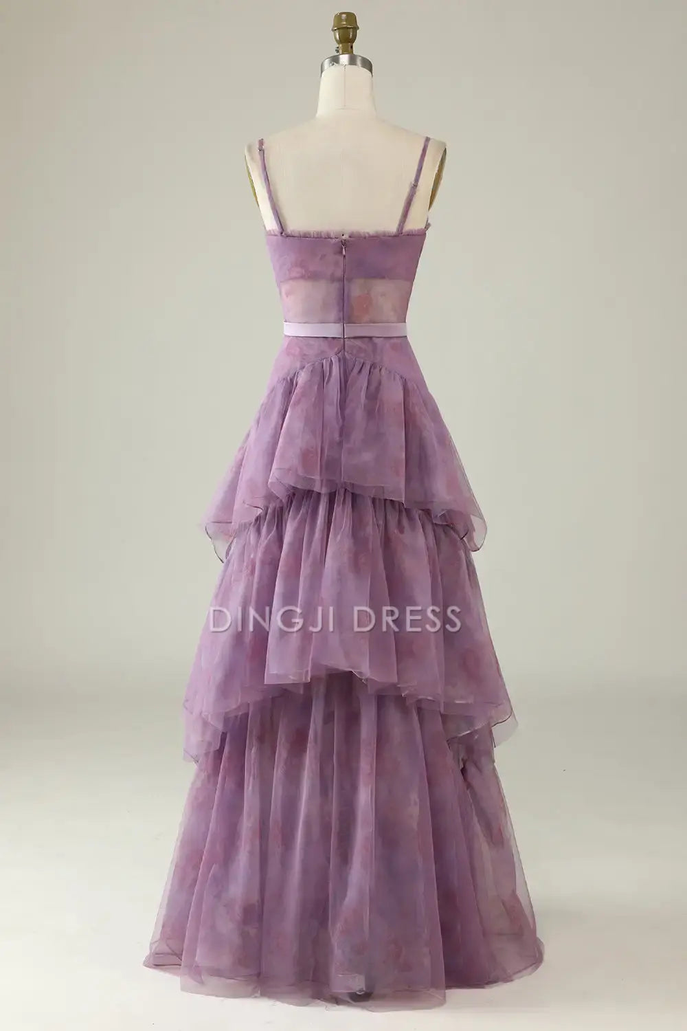 DingJiDress Hot Sale Prom Dress A Line Spaghetti Strap Corset Tiers Ruched Printed Exquisite Retro Long Formal Dresses