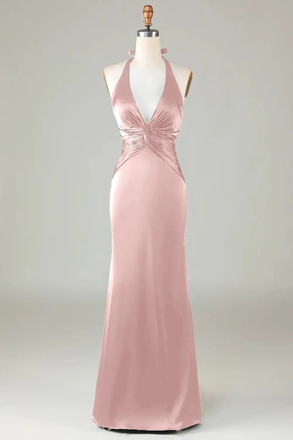 DingJiDress Hot Sale Prom Dress Mermaid Halter Deep V Neck Pleated Backless Elegant Simple Long Formal Dresses