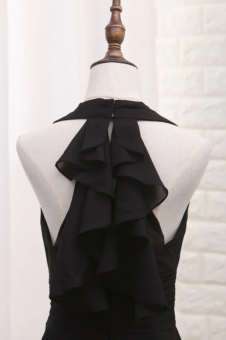 DingJiDress Bridesmaid Dresses A Line With Ruffles Floor Length Chiffon V Neck