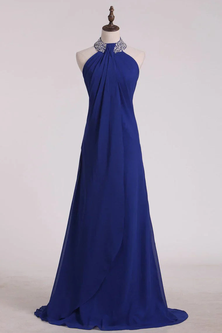 DingJiDress Bridesmaid Dresses Chiffon With Beading Floor Length