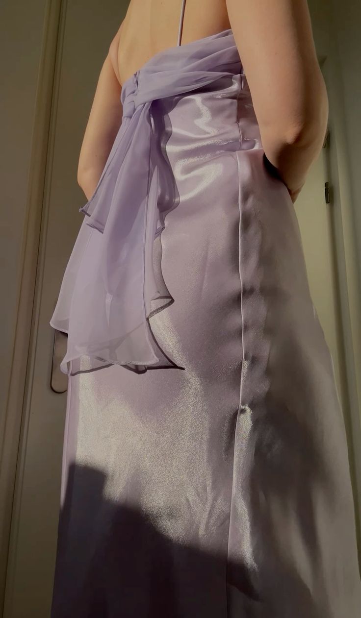 Gentle Lilac Spaghetti Straps Sheath Ball Dress Vintage Satin Evening Dress