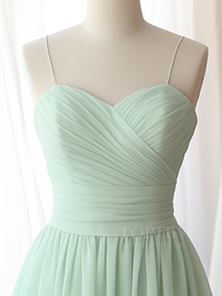A-Line Sweetheart Neck Chiffon Green Short Prom Dress Green Homecoming Dress
