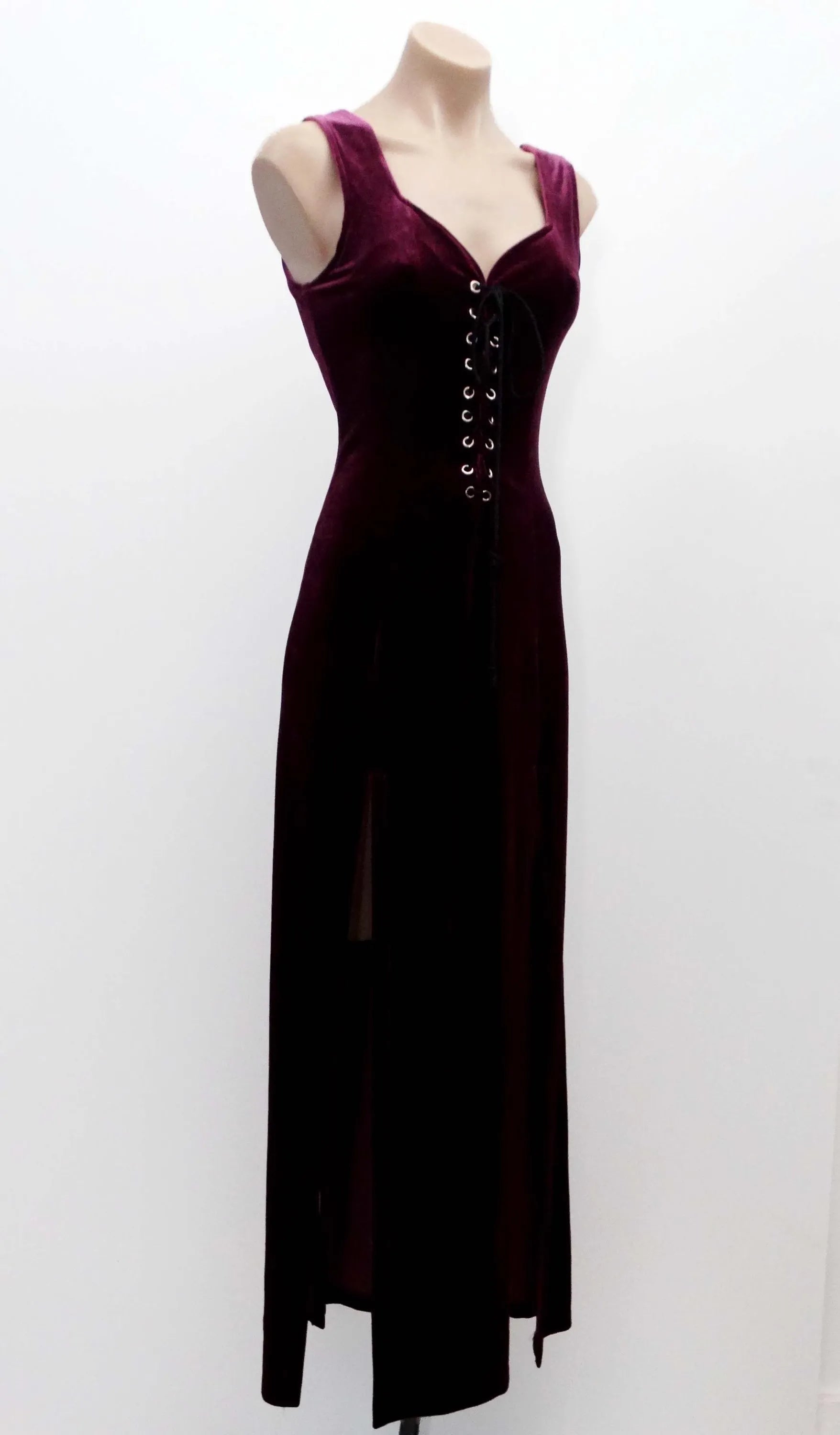 Edgy Sheath Sweetheart Sleeveless Lace-Up Burgundy Floor-Length Evening Dress For Women Hot Sale