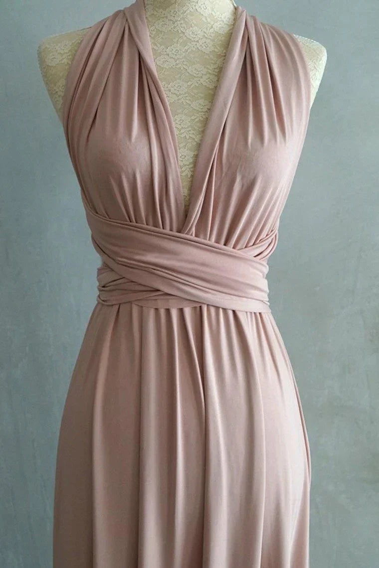 DingJiDress Open Back Pink Prom Dresses Bridesmaid Dresses Simple Elegant