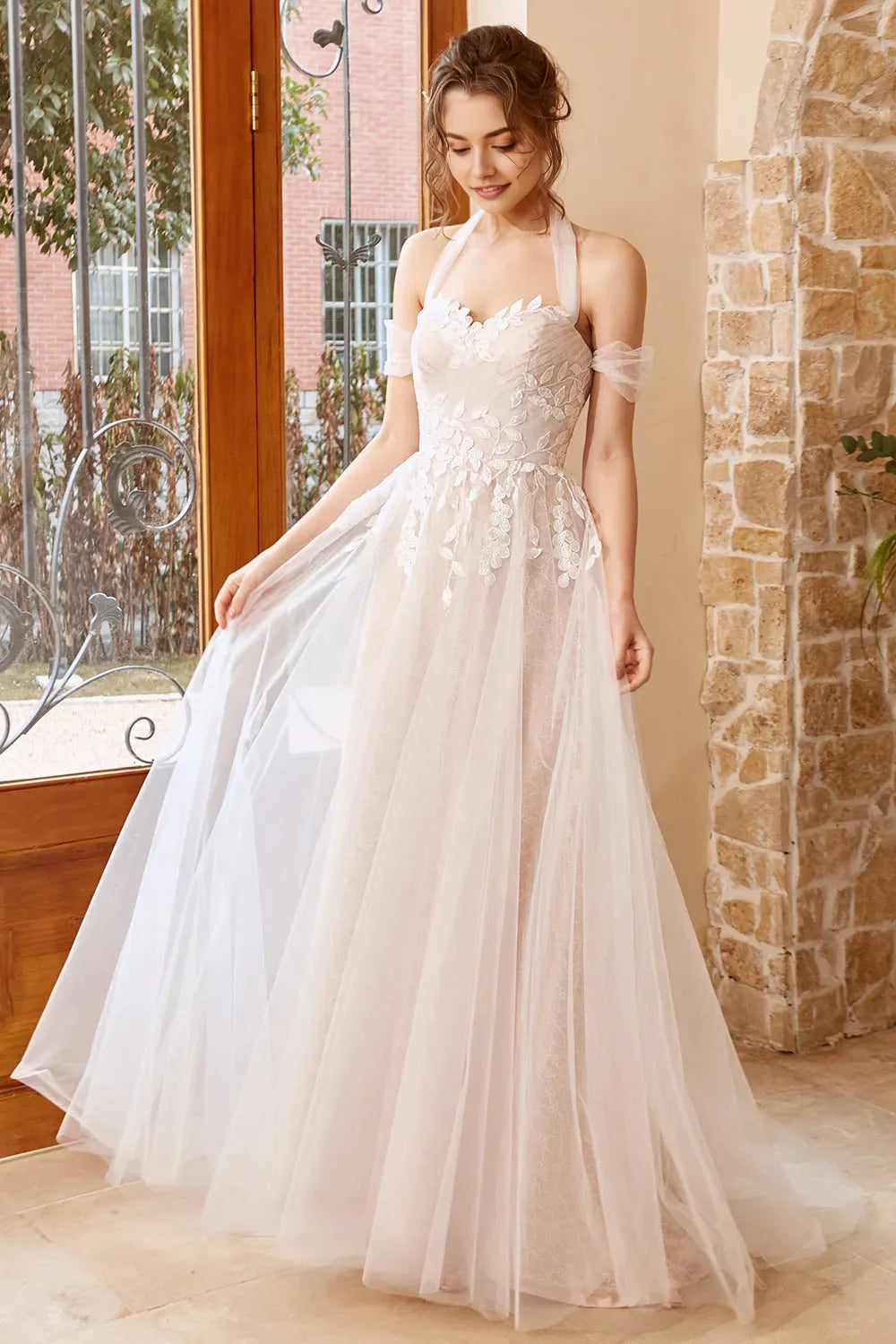 Mermaid Spaghetti Straps White Wedding Dress with Button ﻿