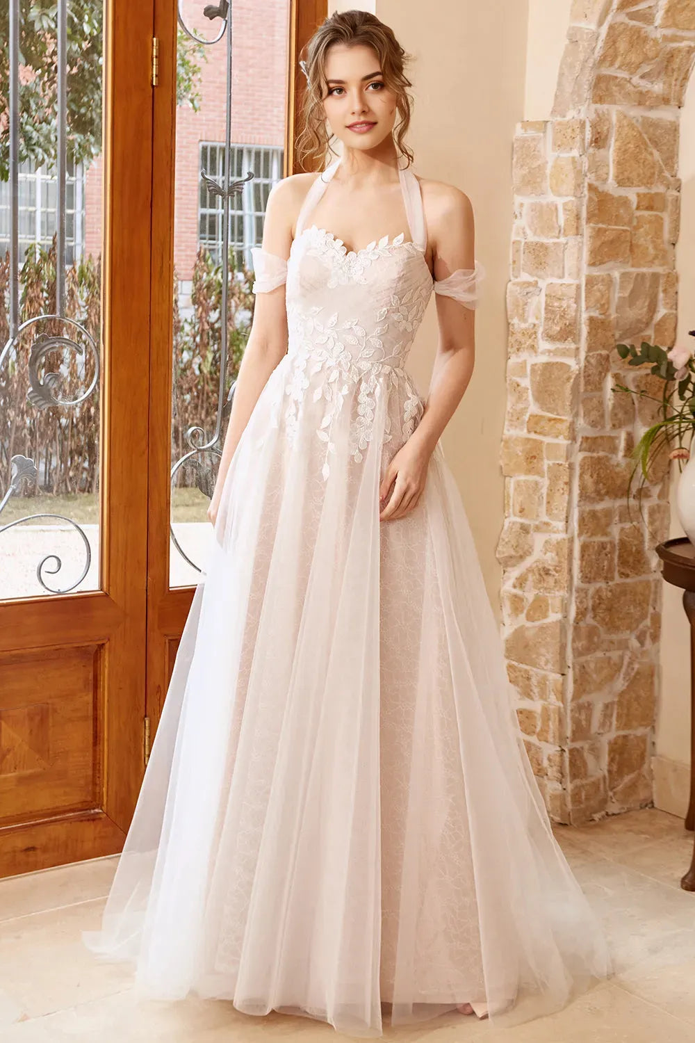 Mermaid Spaghetti Straps White Wedding Dress with Button ﻿