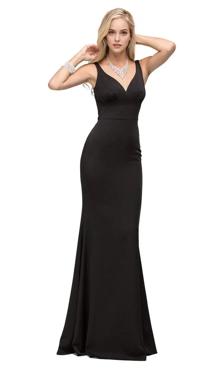 Elegant Black Mermaid Evening Dresses with V - Neckline Ruched Bodice Sleeveless Design and Floor Length Silhouette for Formal Galas and Special Occasions