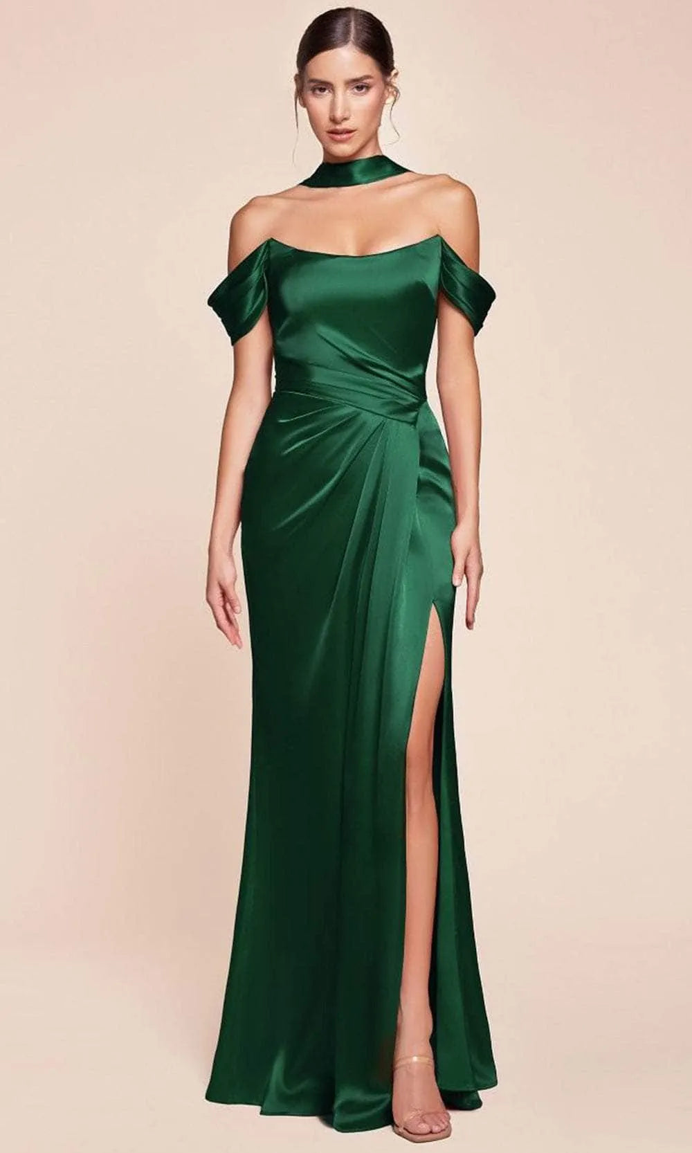 Elegant Black Off - Shoulder Satin Mermaid Evening Gown with Draped Detailing Ideal for Proms and Formal Balls