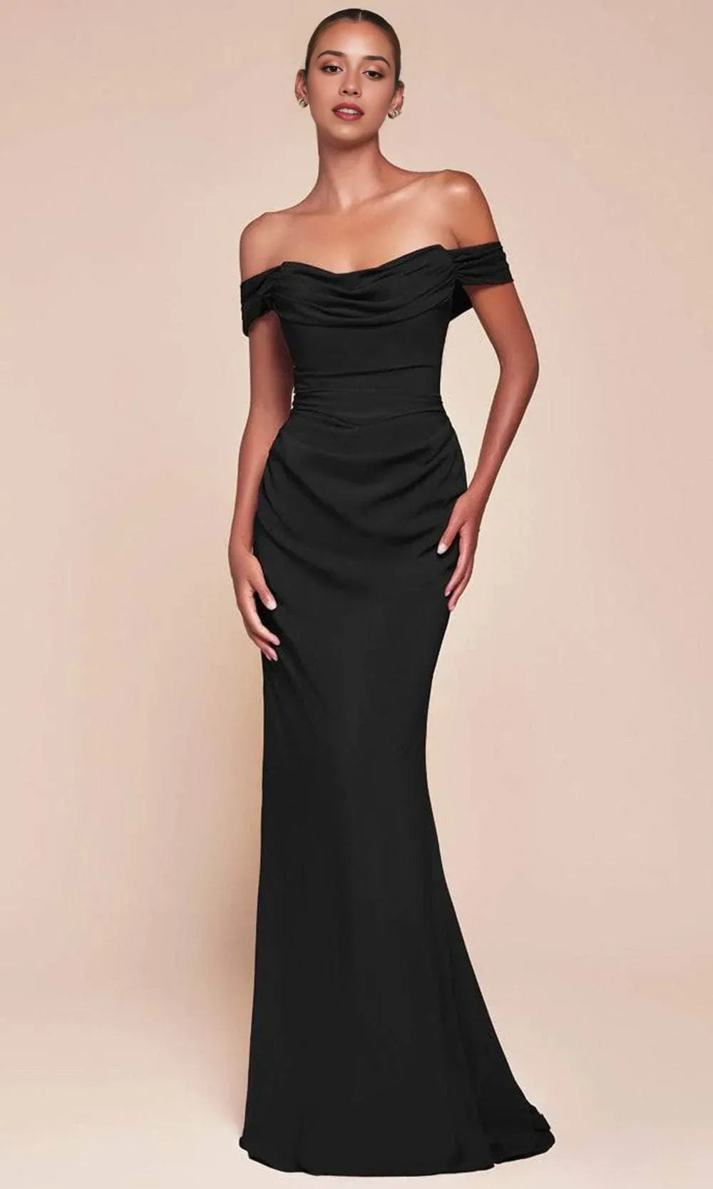 Elegant Burgundy Strapless Draped Evening Gown with Asymmetric Sleeves Perfect for Proms & Formal Balls