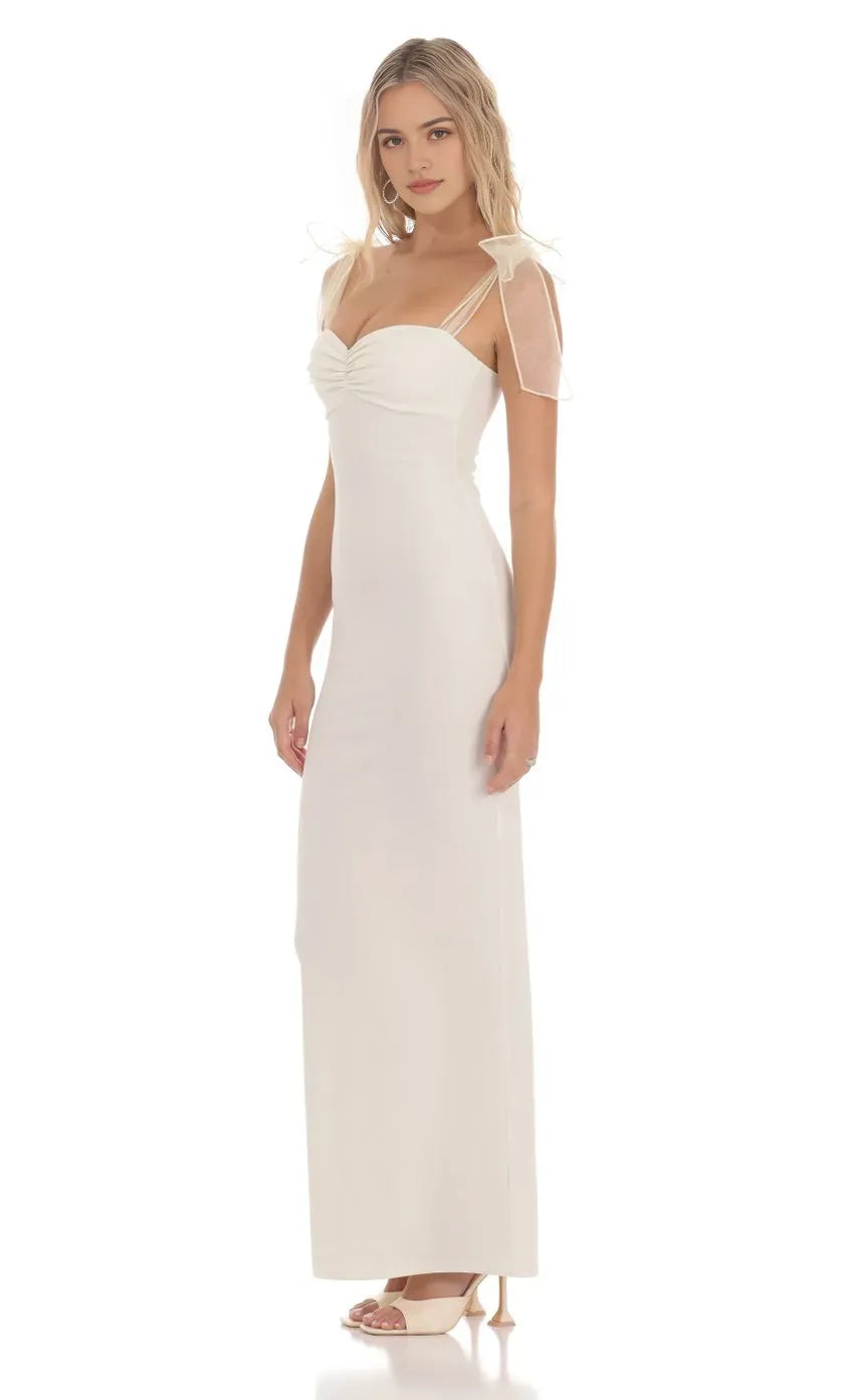 Elegant Ivory Prom Dresses with Sheer Straps Structured Bust Timeless Grace for Formal Galas