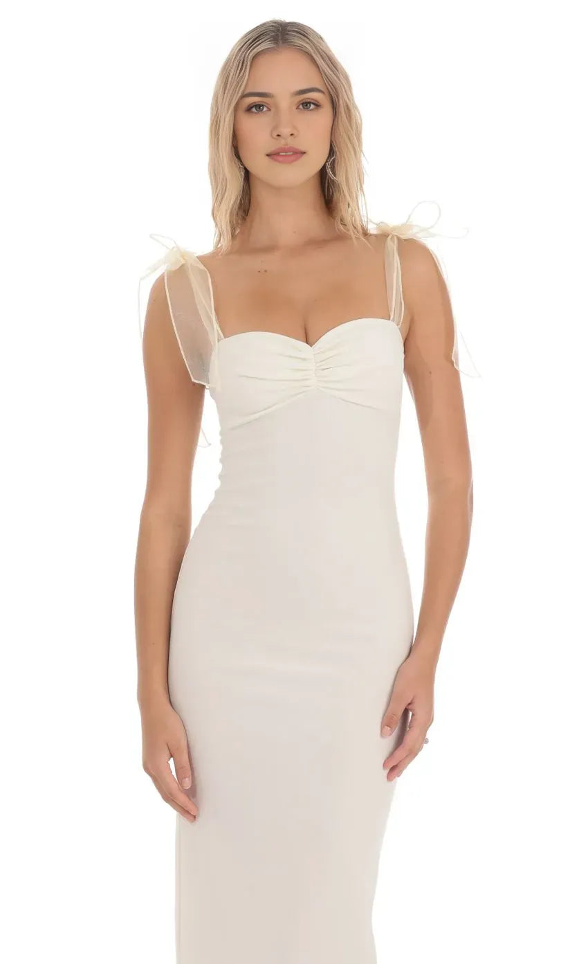Elegant Ivory Prom Dresses with Sheer Straps Structured Bust Timeless Grace for Formal Galas