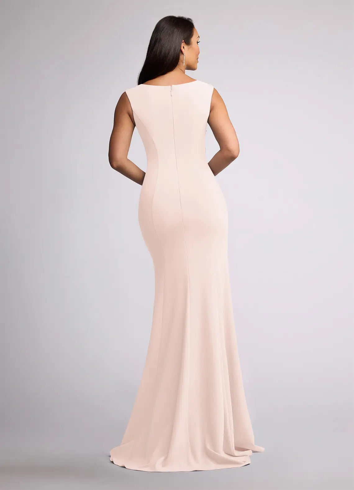 Elegant Mermaid One-Shoulder Sleeveless Sequins Lace Back Zip Floor-Length Formal Mother of the Bride Dress