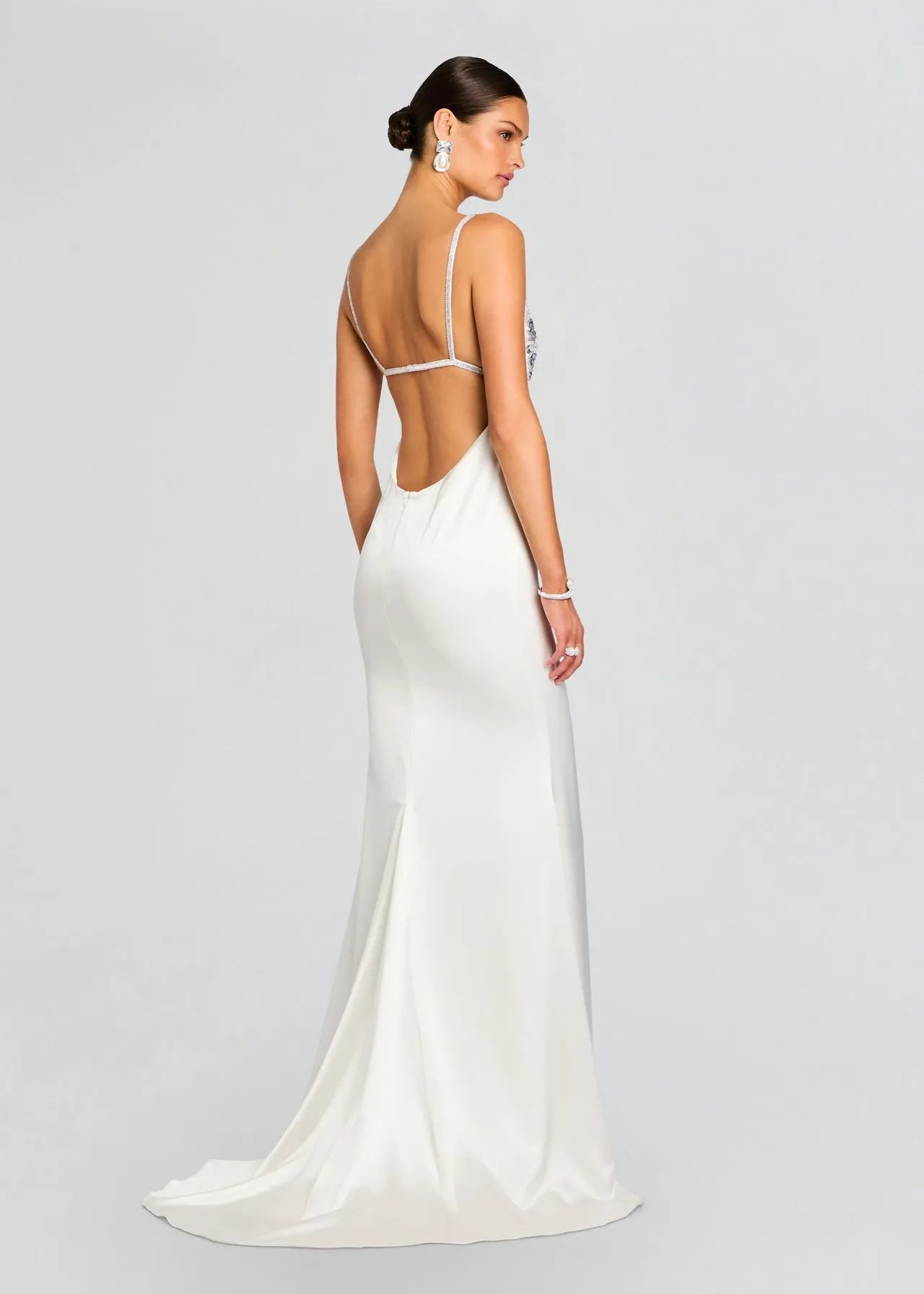 Elegant Mermaid Spaghetti-Strap Sleeveless Sequin Embellished Backless Floor-Length Prom Dresses