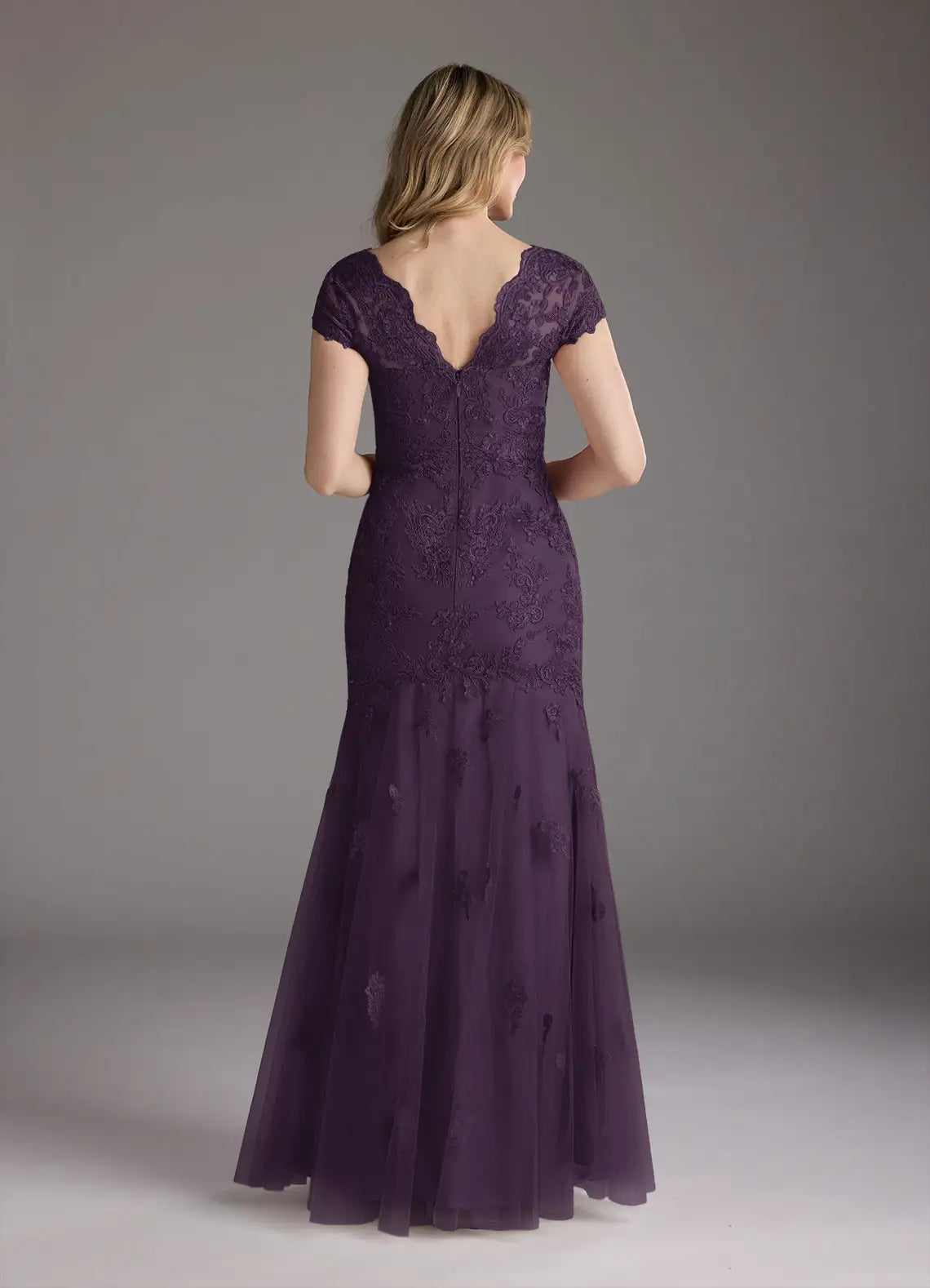 Elegant Mermaid Sweetheart Cap-Sleeve Sequins Lace Back Zip Floor-Length Mother of the Bride Dress for sale