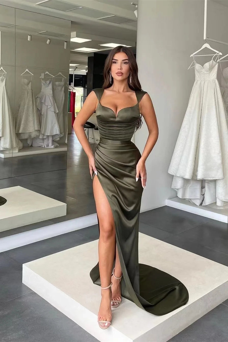 Elegant Mermaid Sweetheart Cap Sleeve Maxi Party Dress