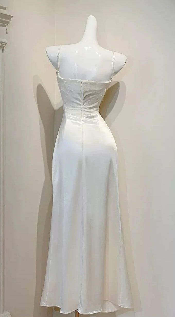 Elegant Mermaid Sweetheart Neck Sleeveless Ruched Ivory Maxi Prom Dress