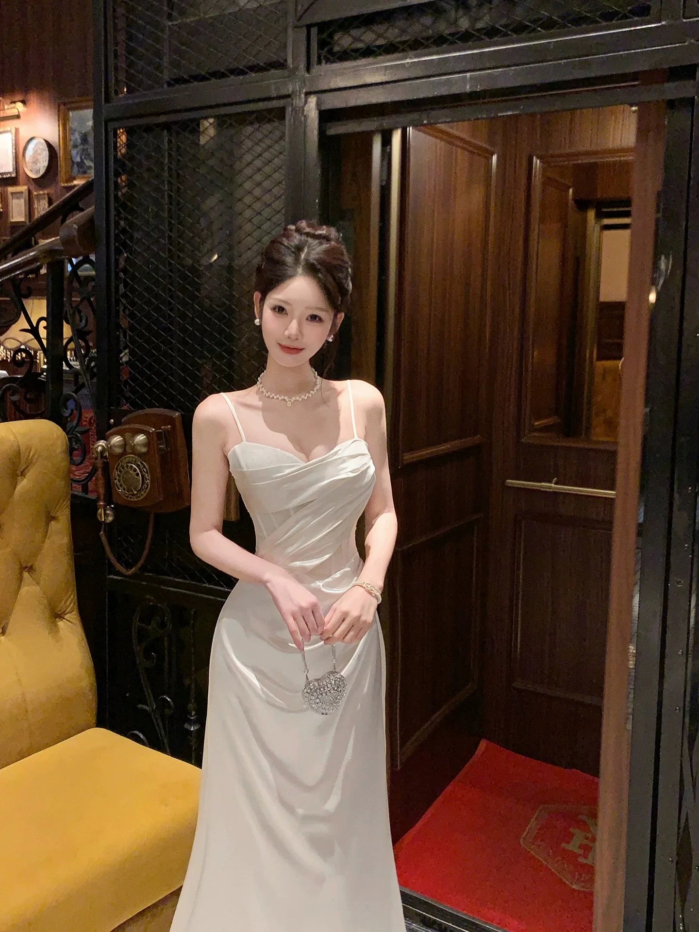 Elegant Mermaid Sweetheart Neck Sleeveless Ruched Ivory Maxi Prom Dress