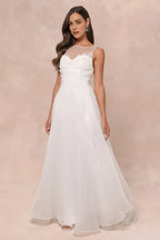 Elegant Navy Blue Chiffon Tiered Evening Dresses with Surplice V - Neck Flutter Sleeves Perfect for Dreamy Garden Galas