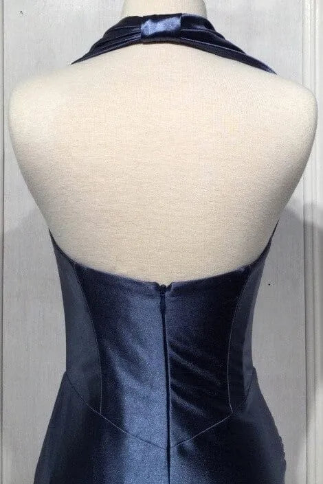 Elegant Off Shoulder Satin Ball Gown with High Slit Formal Prom Dresses for Prom Gala Events