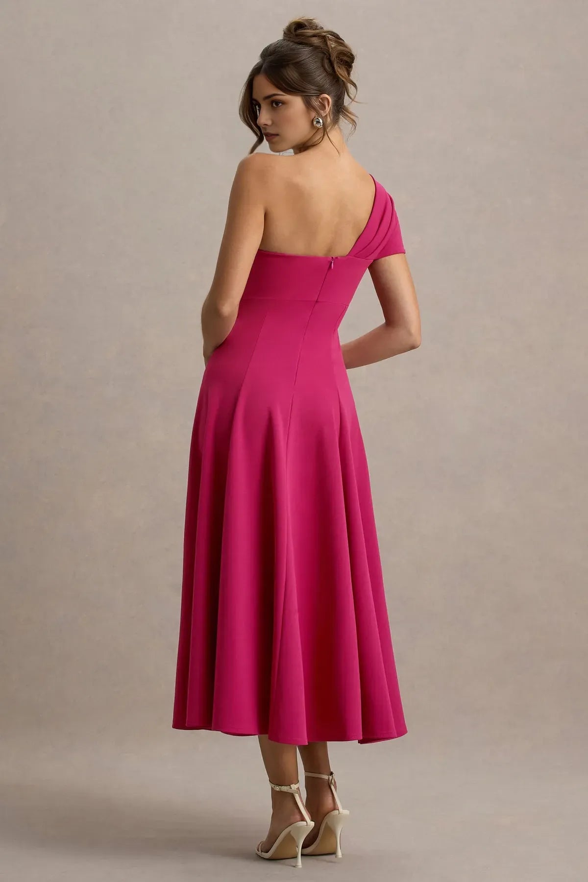Elegant One  Shoulder Prom Dress with Draped Bow Detail  A Perfect Blend of Sophistication and Playfulness for Special Occasions