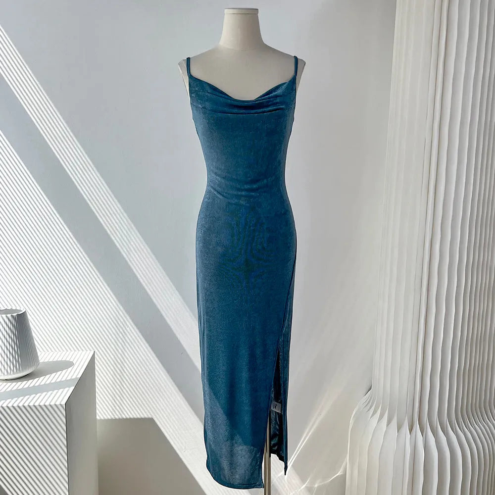 Elegant Swing Neck Suspender Dress Party Dress