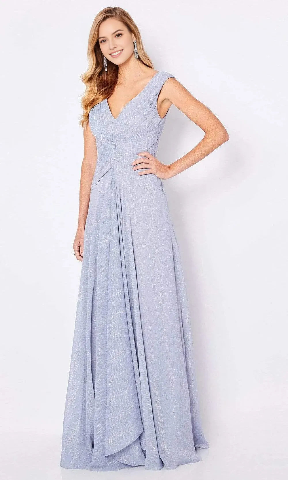Elegant Teal Shimmering Evening Gown with Deep V - Neckline Pleated Bodice and Flowing A  Line Skirt for Formal Galas and Special Occasions