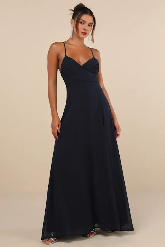 Event Ready Burgundy Backless Lace-Up Evening Dresses