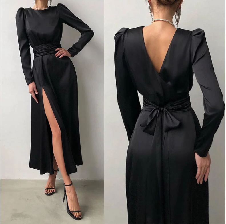 Fashion Prom Dresses Black Sexy Evening Dress
