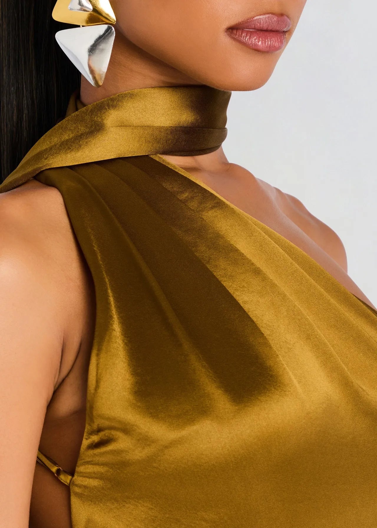 Fashionable Mermaid One-Shoulder Sleeveless Backless Tassel Satin Floor-Length Prom Dresses