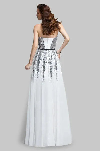 Floor Length A-line sweetheart sequined sleeveless mother's dress