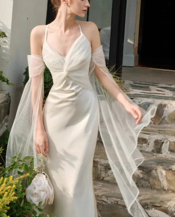 French tulle satin suspender dress party mermaid dress