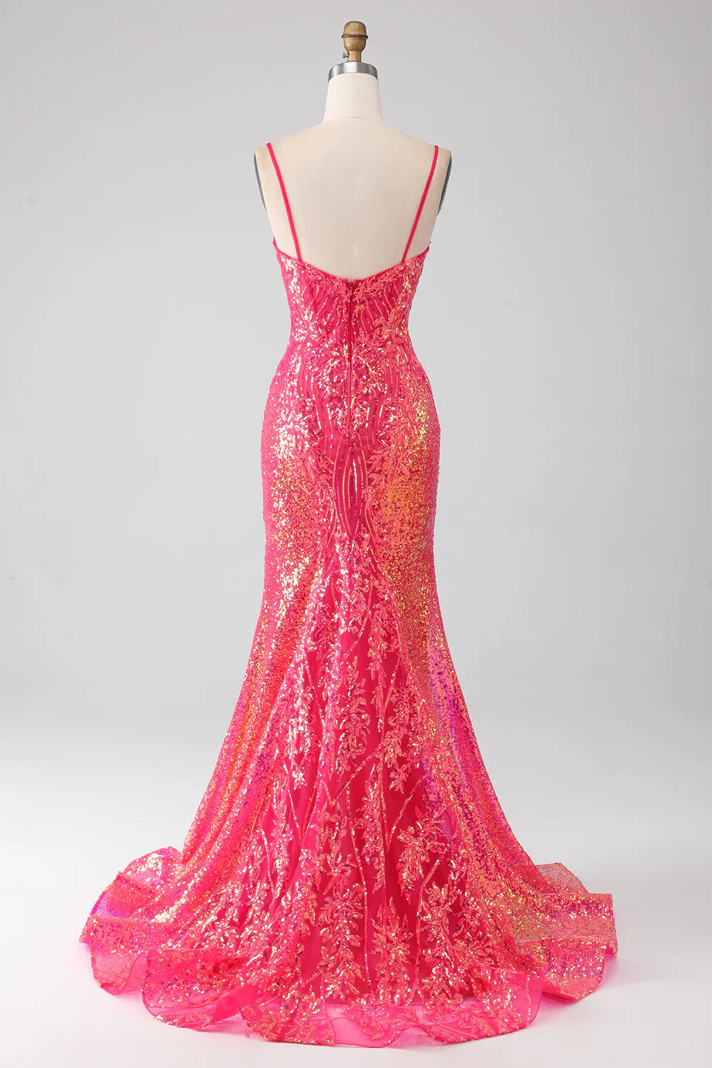 DingJiDress Sparkly Mermaid Fuchsia Prom Dress with Sequins