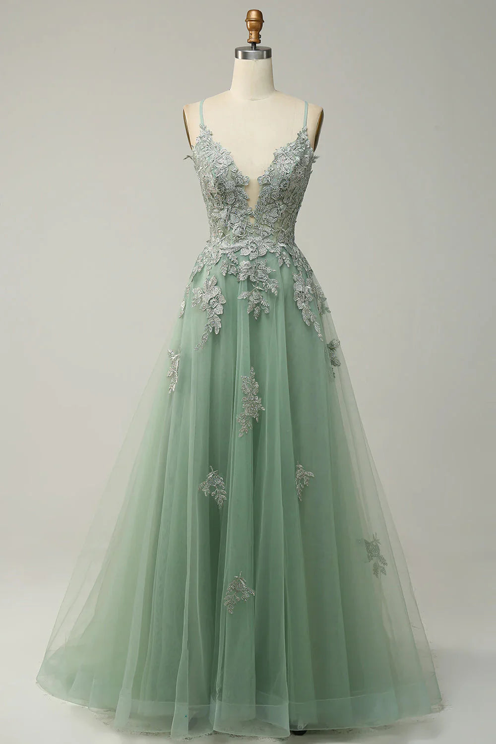 DingJiDress Blush A Line Wedding Guest Dresses Spaghetti Straps Long Prom Dress with Appliques