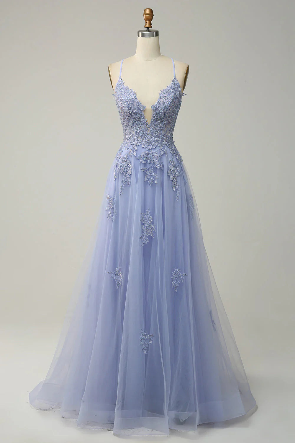 DingJiDress Blush A Line Wedding Guest Dresses Spaghetti Straps Long Prom Dress with Appliques