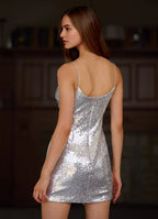 Glamorous Green Sequin Homecoming Dress Spaghetti Straps Asymmetric Hem Sparkling Design for a Show  Stopping Look