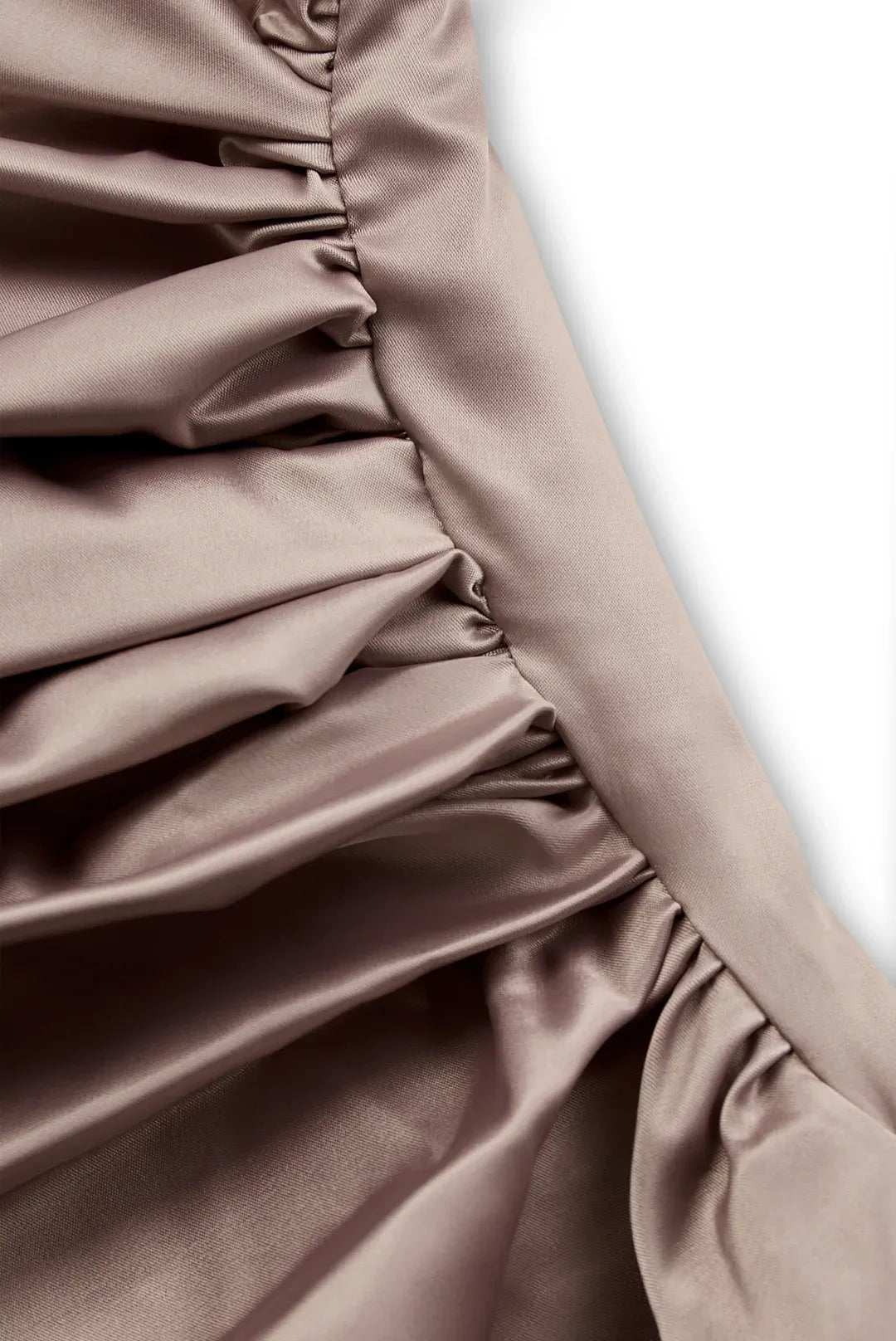 Glamorous Mermaid One Shoulder Ruched Taupe Floor-Length Evening Dresses