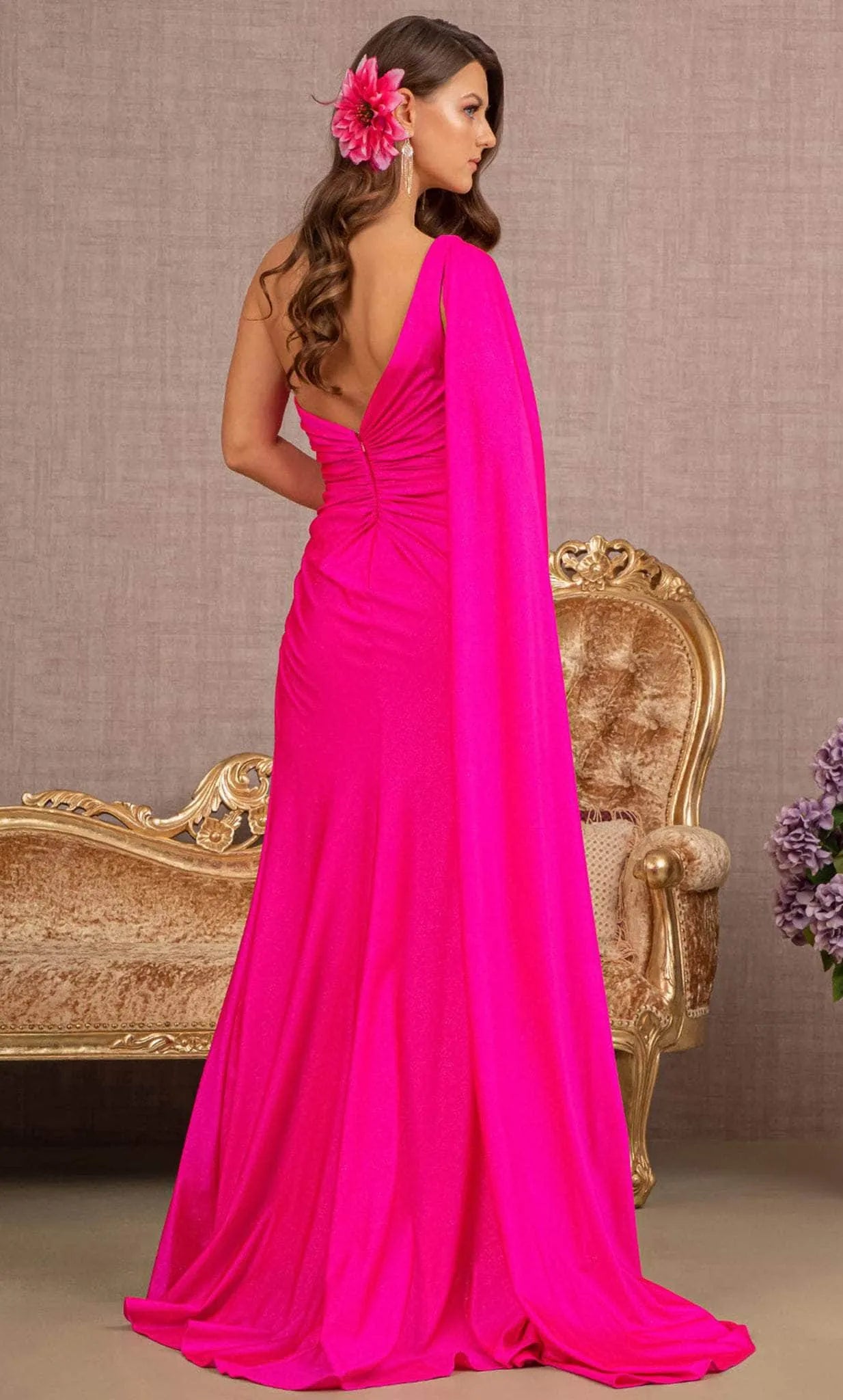 Glamorous One Shoulder Black Glitter Evening Dresses with Draped Cape Sleeve High Thigh Slit  Perfect for Red Carpet Events Luxury Galas