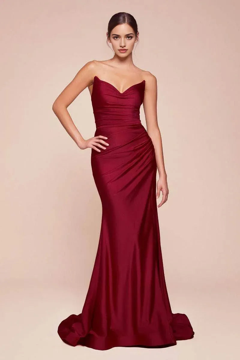Glamorous Ruched Satin Mermaid Gown in Blush Pink Sweetheart Neckline Side Slit Ideal for Prom Nights