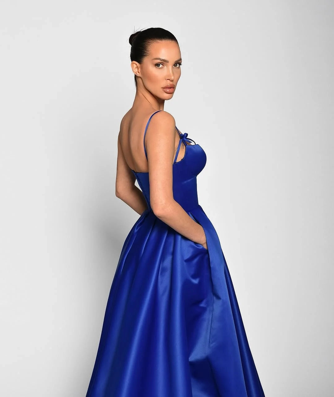 Glamorous Sweetheart Spaghetti Strap Royal Blue Maxi Party Dress