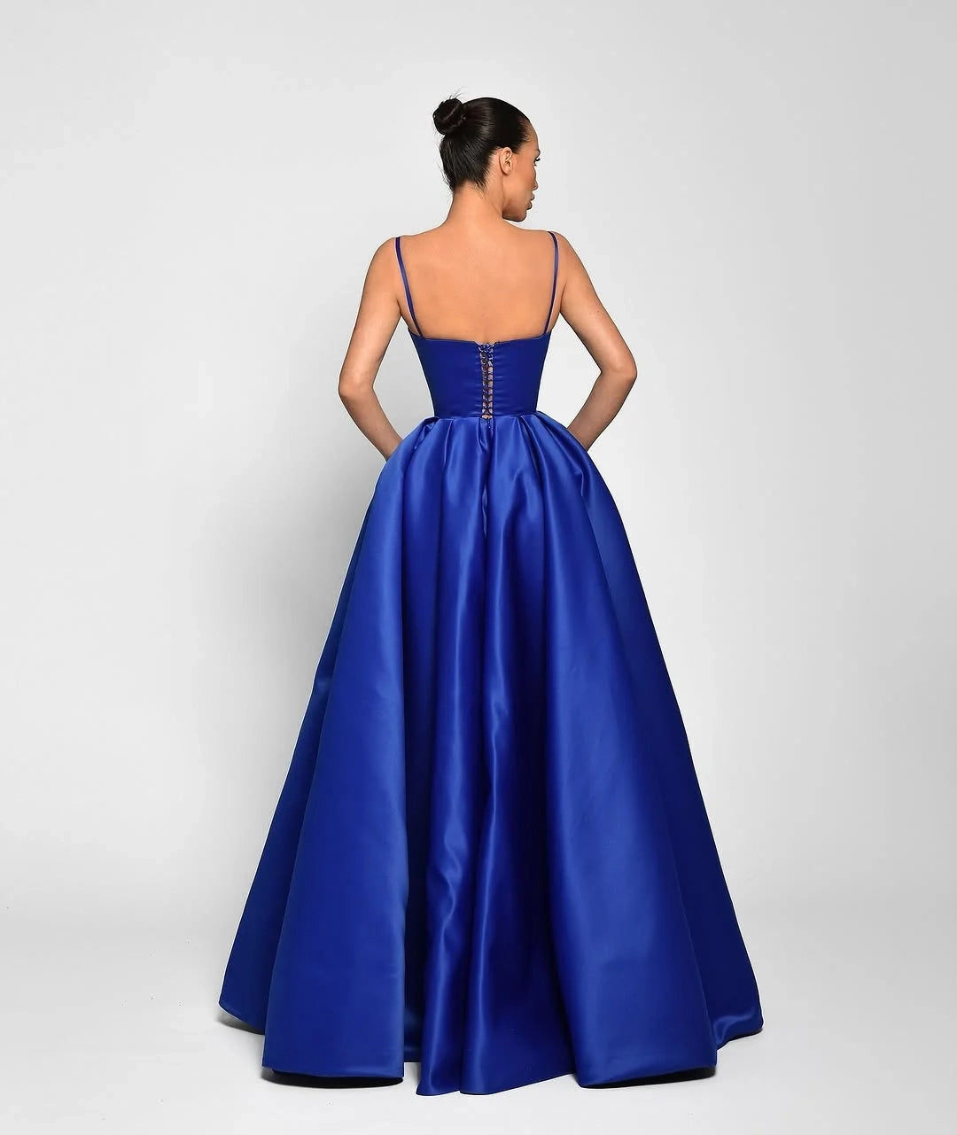 Glamorous Sweetheart Spaghetti Strap Royal Blue Maxi Party Dress