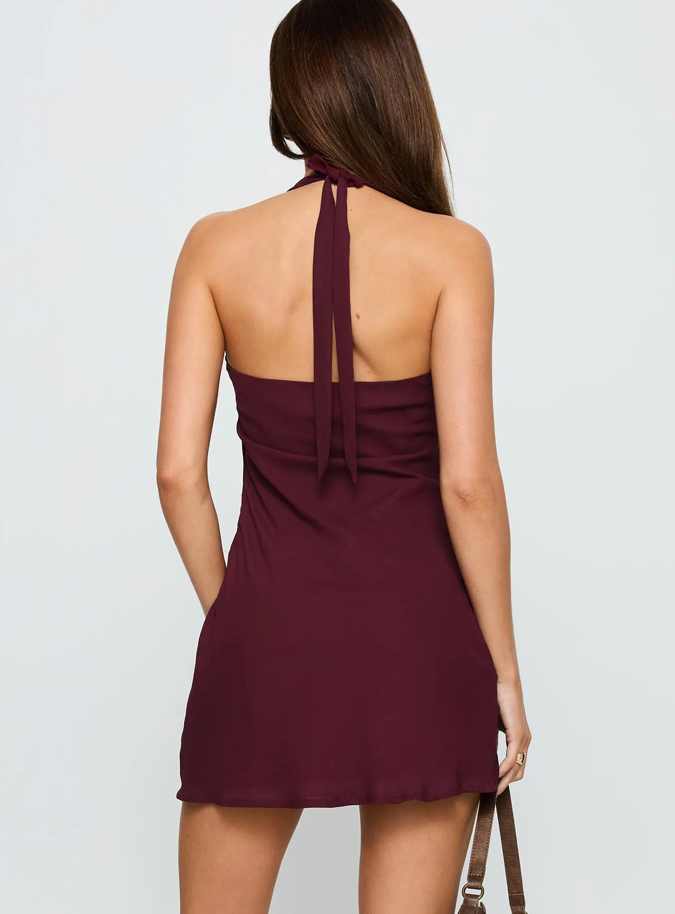 Glamorous Wine Red Neck Homecoming Dress Cowl Neck Detail Bodycon Mini Silhouette Must  Have for School Dances and Special Celebrations