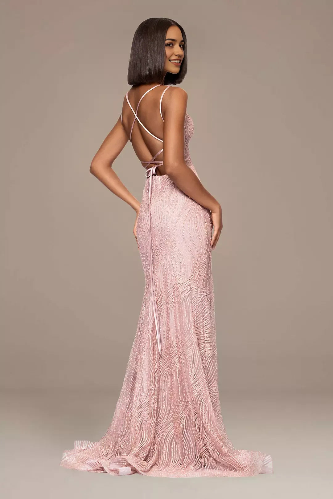 Glitter Encrusted Crisscross Back prom-dresses